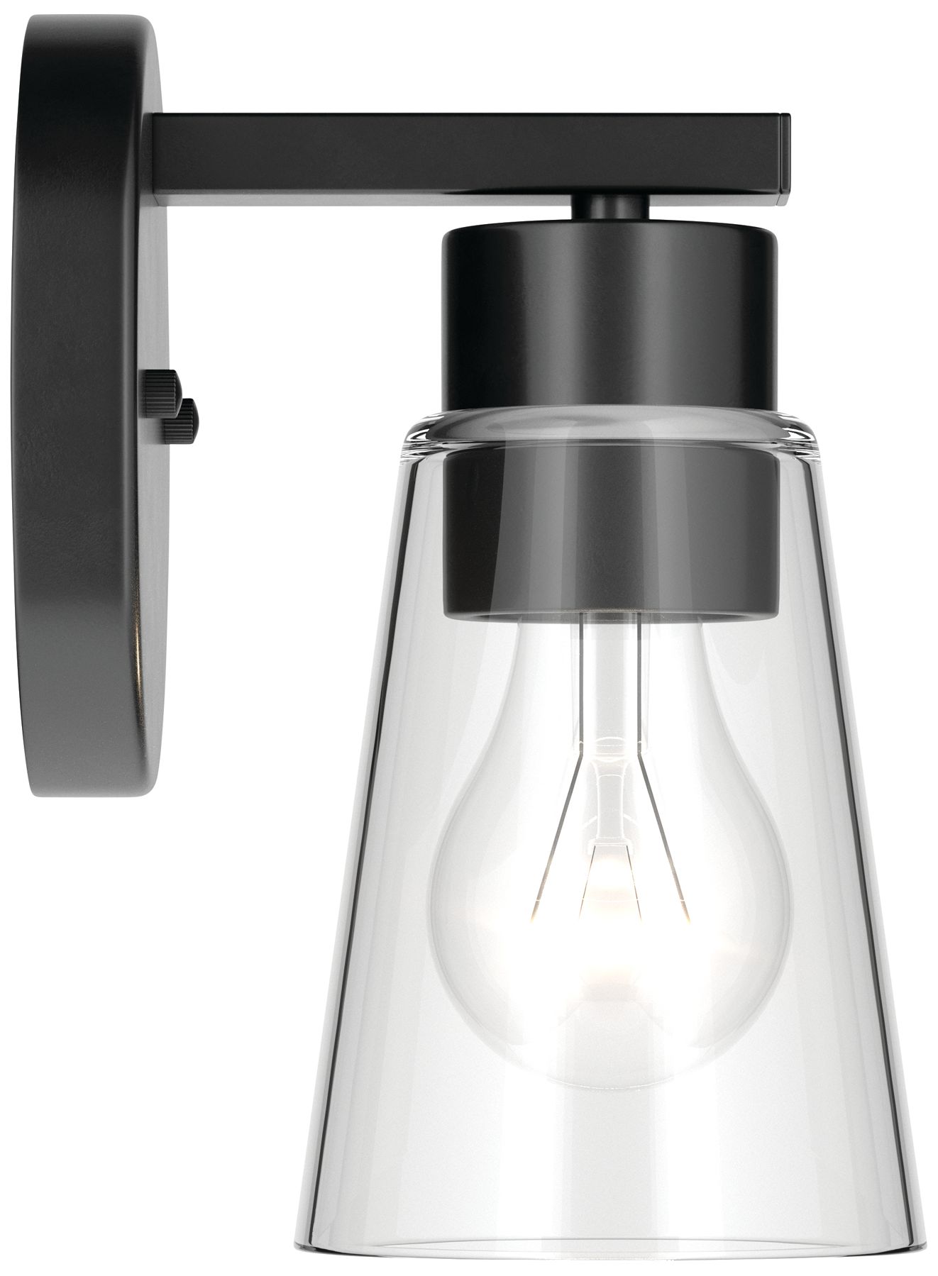 Image 7 Kichler Stamos 8" 1-Light Wall Sconce with Clear Glass in Black more views