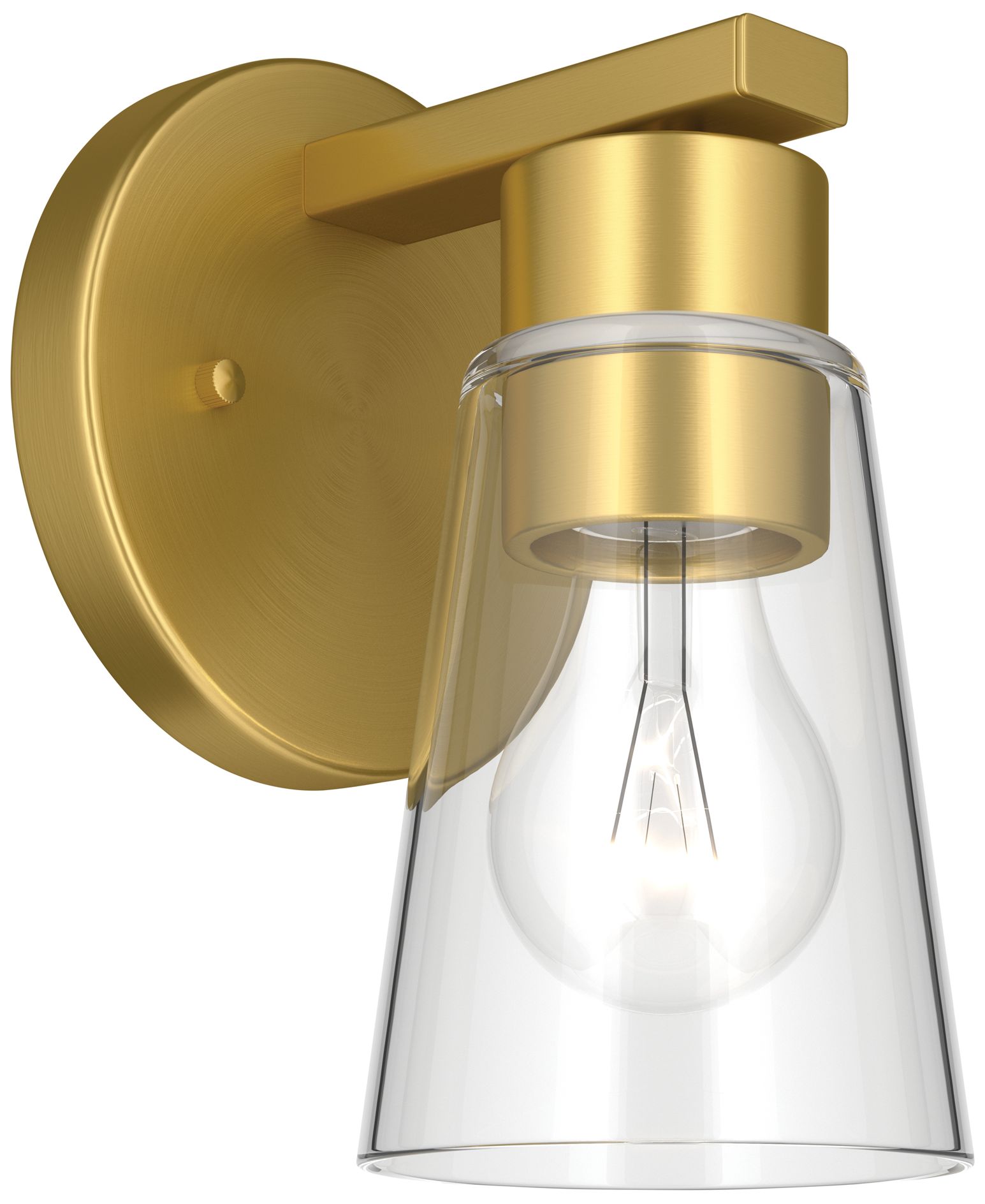 Kichler Stamos 8" 1-Light Wall Sconce with Clear Glass in Brushed Gold