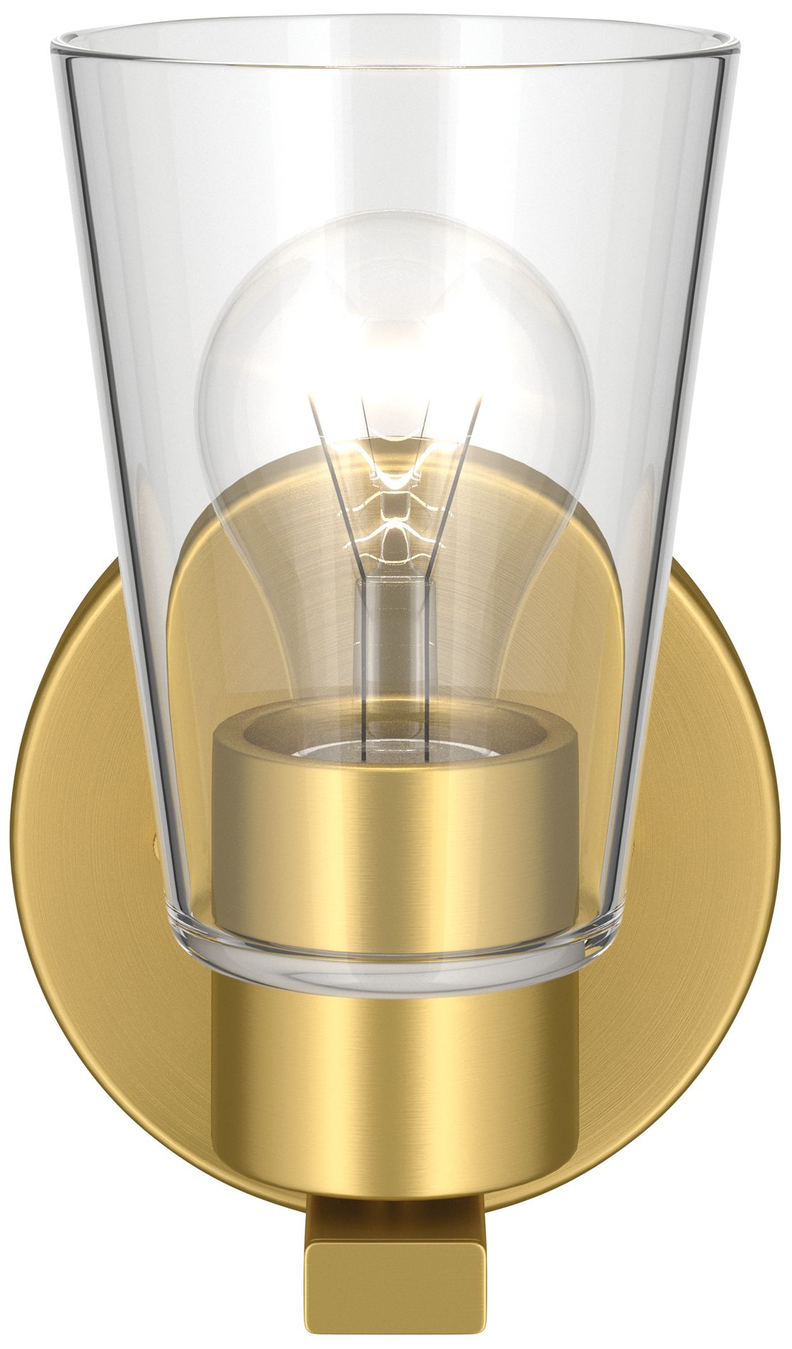 Image 3 Kichler Stamos 8" 1-Light Wall Sconce with Clear Glass in Brushed Gold more views