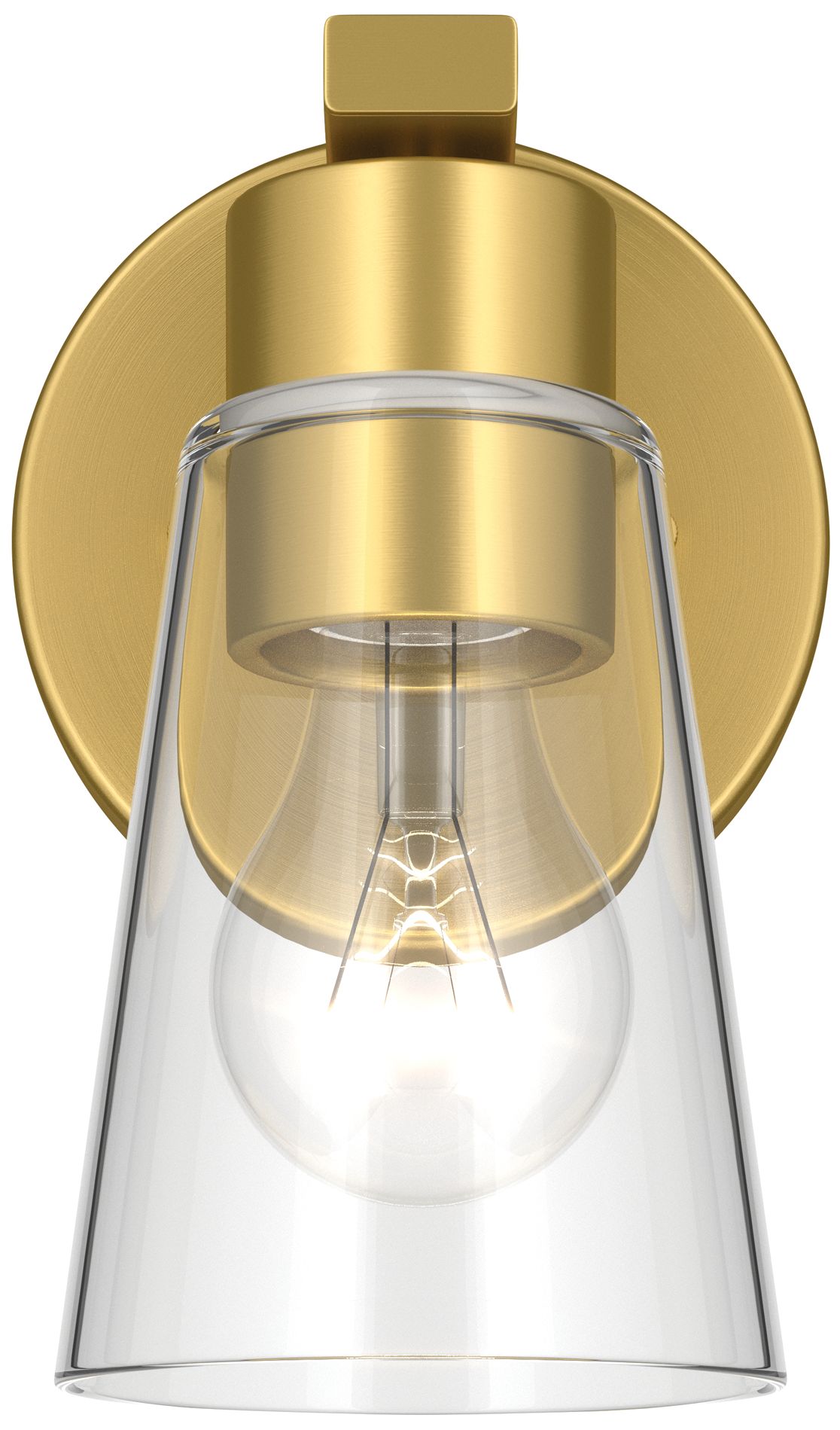 Image 6 Kichler Stamos 8" 1-Light Wall Sconce with Clear Glass in Brushed Gold more views