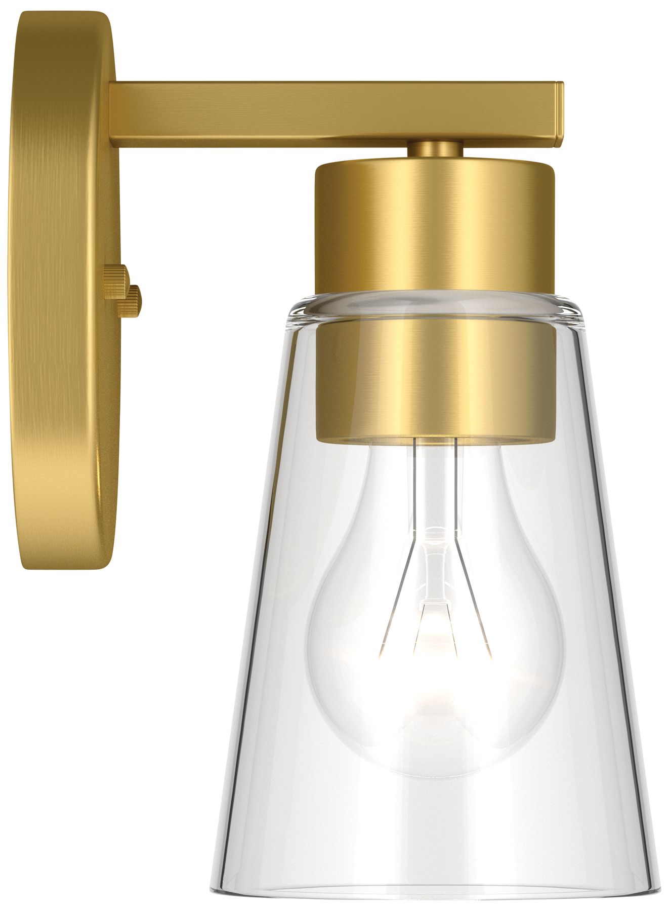 Image 7 Kichler Stamos 8" 1-Light Wall Sconce with Clear Glass in Brushed Gold more views