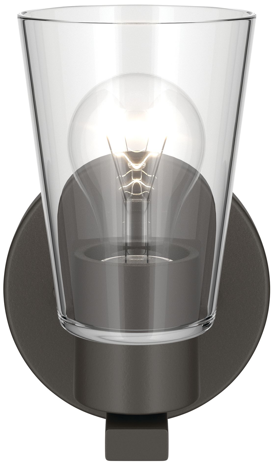 Image 3 Kichler Stamos 8" 1-Light Wall Sconce with Clear Glass in Olde Bronze more views