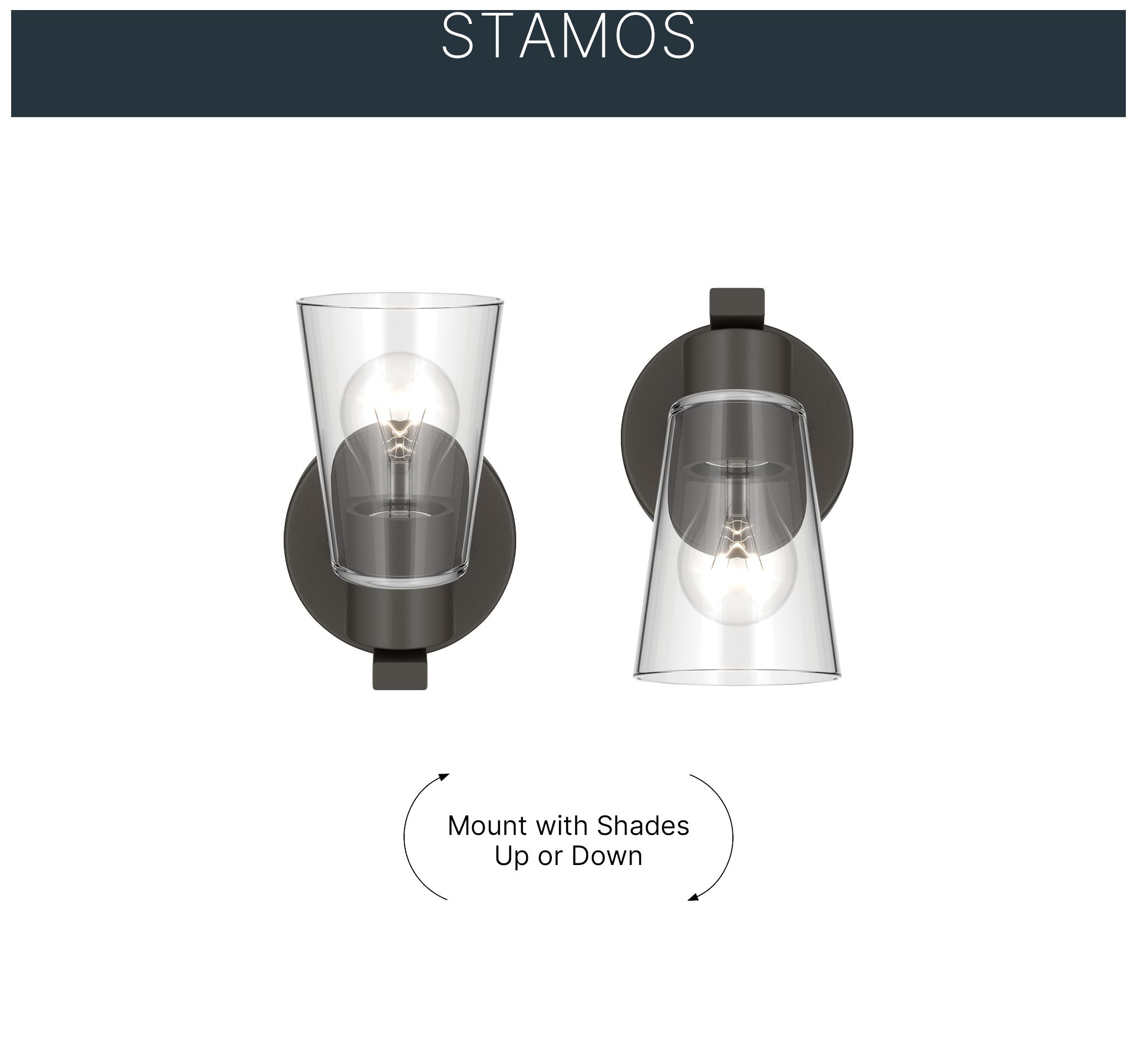 Image 5 Kichler Stamos 8" 1-Light Wall Sconce with Clear Glass in Olde Bronze more views