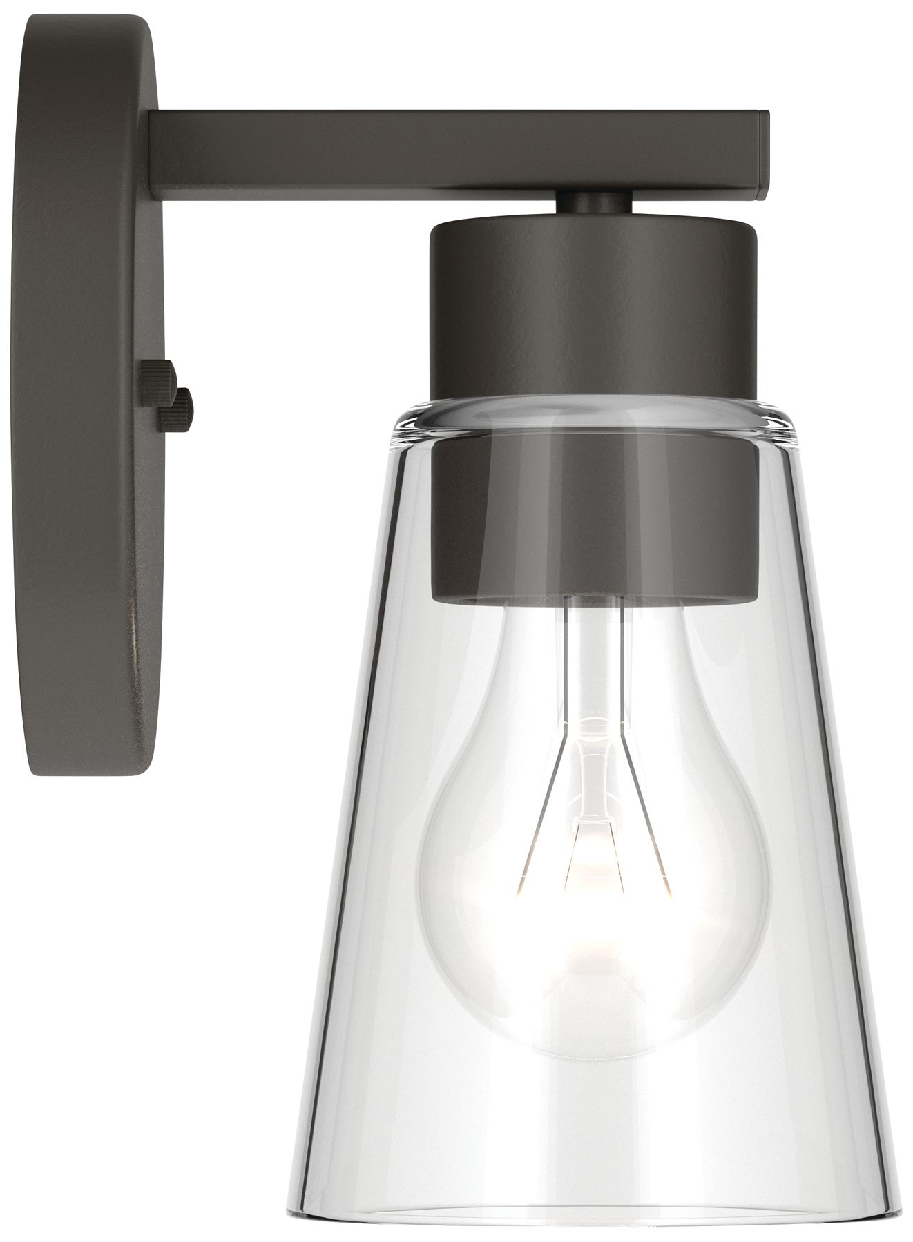 Image 7 Kichler Stamos 8" 1-Light Wall Sconce with Clear Glass in Olde Bronze more views