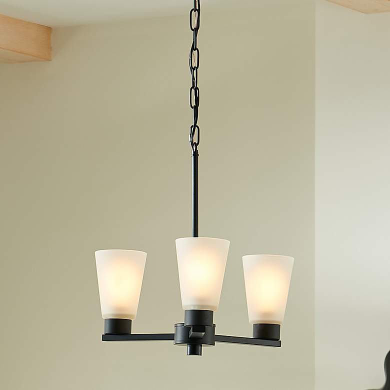 Image 1 Kichler Stamos Black Chandelier 3Lt