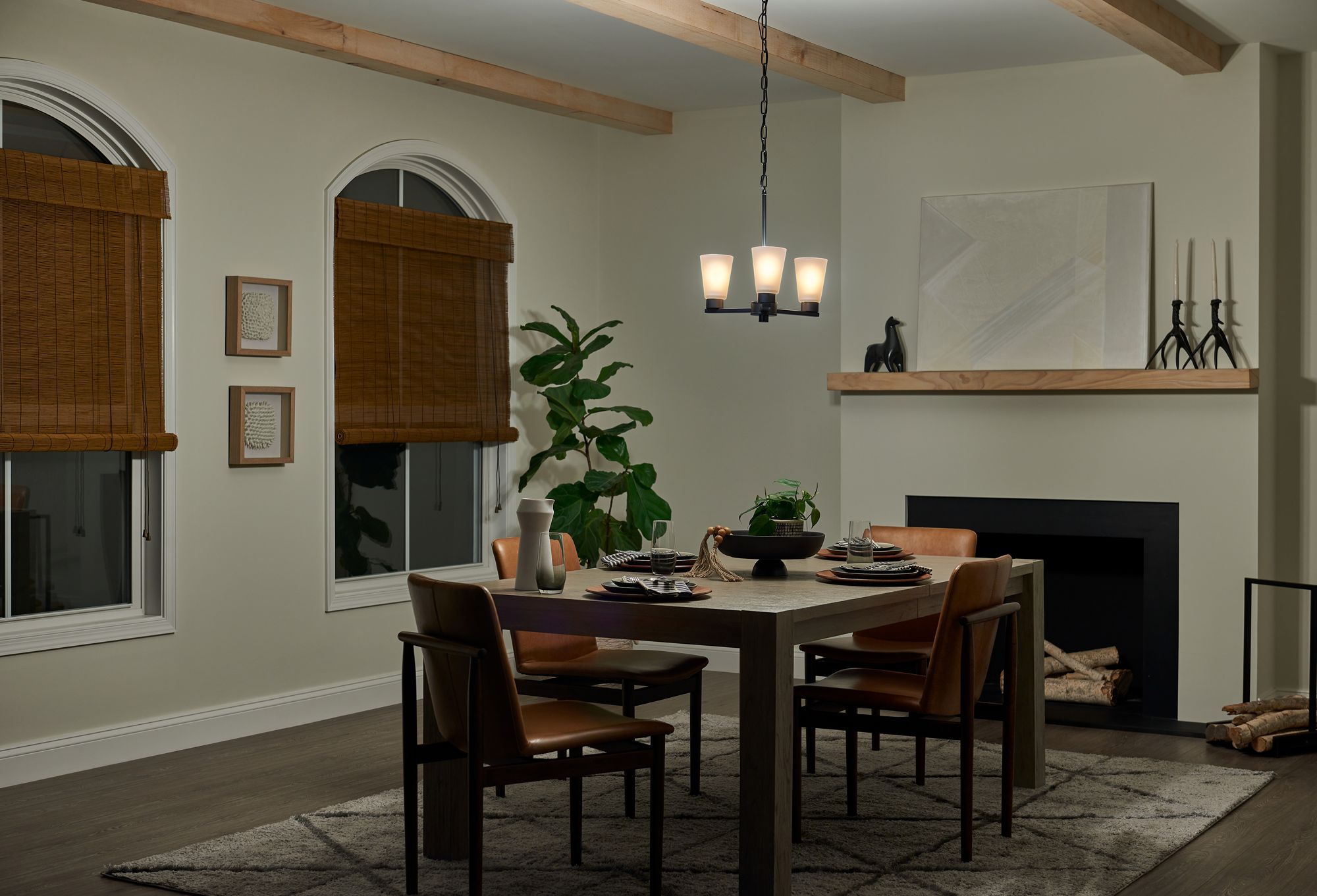 Kichler Stamos Black Chandelier 3Lt