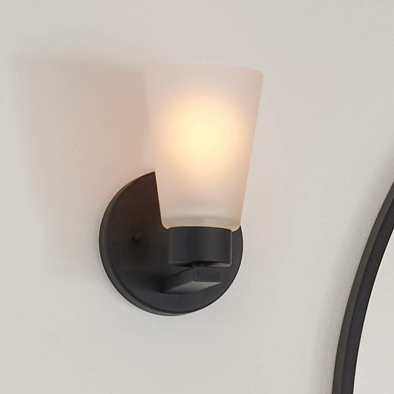 Image 1 Kichler Stamos Black Wall Sconce 1Lt