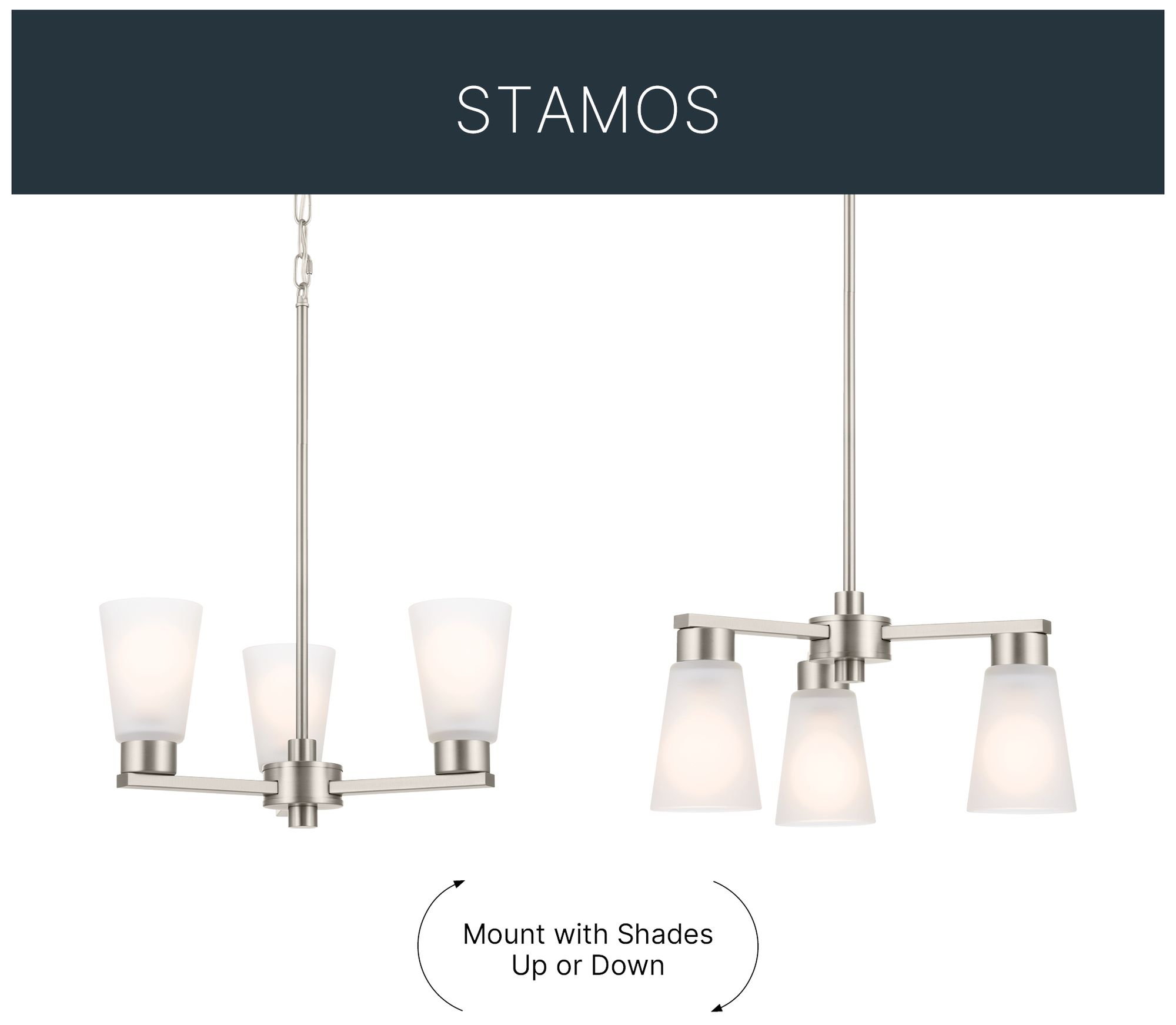 Kichler Stamos Brushed Nickel Chandelier 3Lt