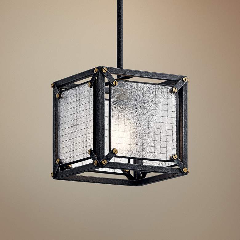 Image 1 Kichler Steel 8 1/2" Wide Distressed Black Mini Pendant