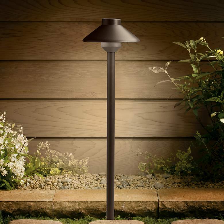 Image 1 Kichler Stepped Dome 22 1/2" High Textured Bronze LED Path Light