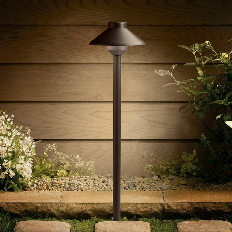 Image 1 Kichler Stepped Dome 22 1/2" High Textured Bronze LED Path Light