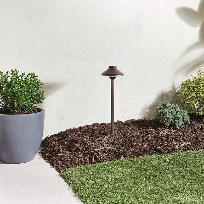 Image 3 Kichler Stepped Dome 22 1/2" High Textured Bronze LED Path Light more views
