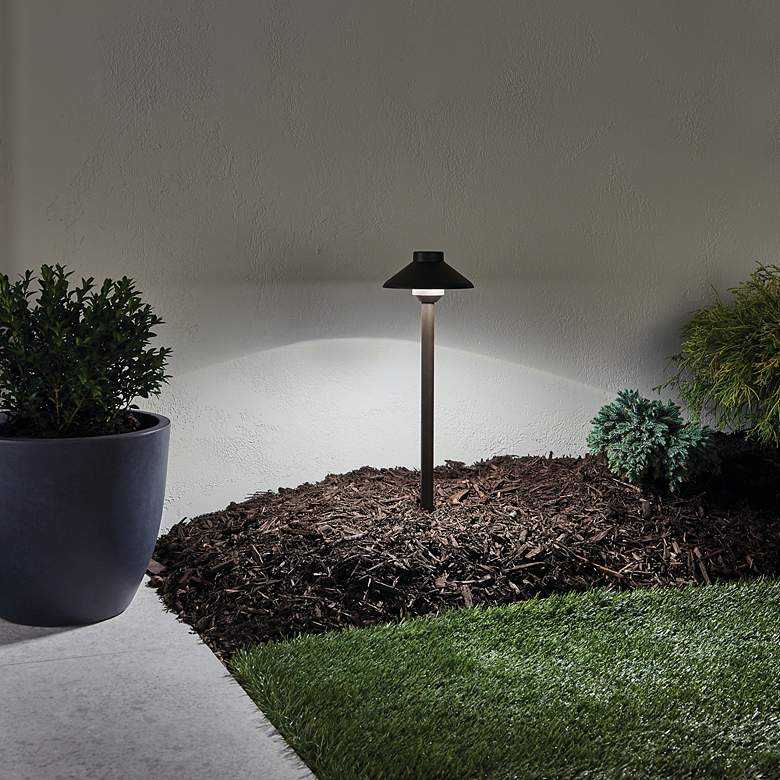 Image 4 Kichler Stepped Dome 22 1/2" High Textured Bronze LED Path Light more views