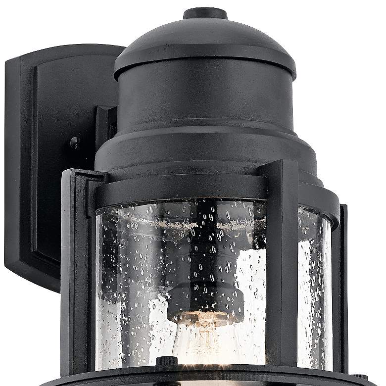 Image 3 Kichler Suri 17.5 Seeded Glass Textured Black Marine Rated Outdoor Light more views