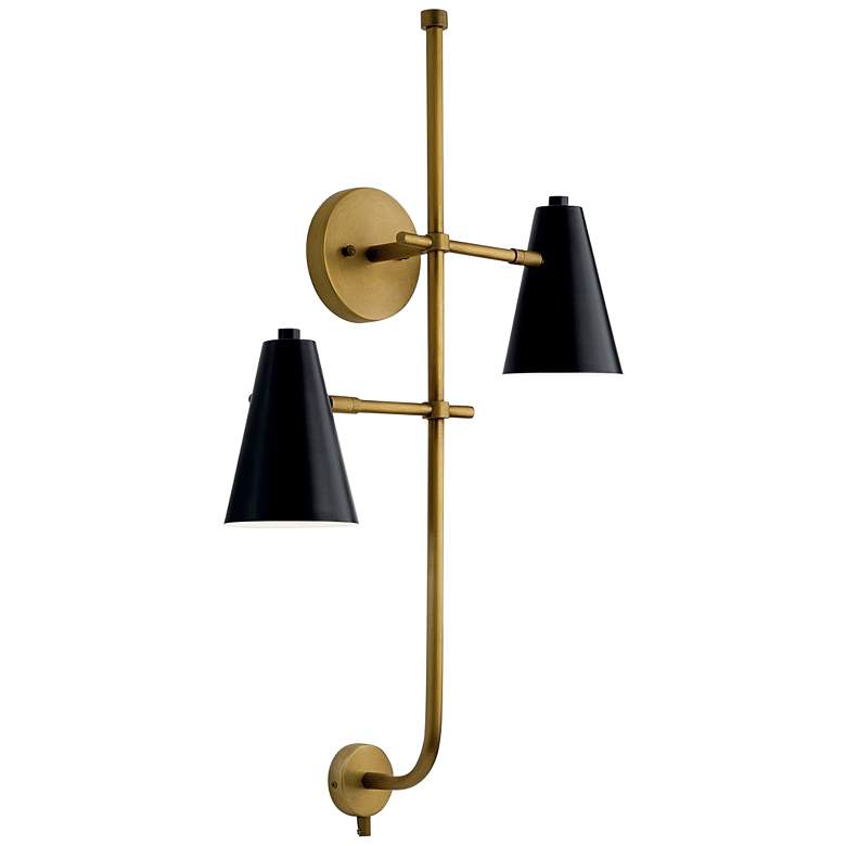 Image 2 Kichler Sylvia 30 1/2" High Gold and Black Plug-In Wall Sconce