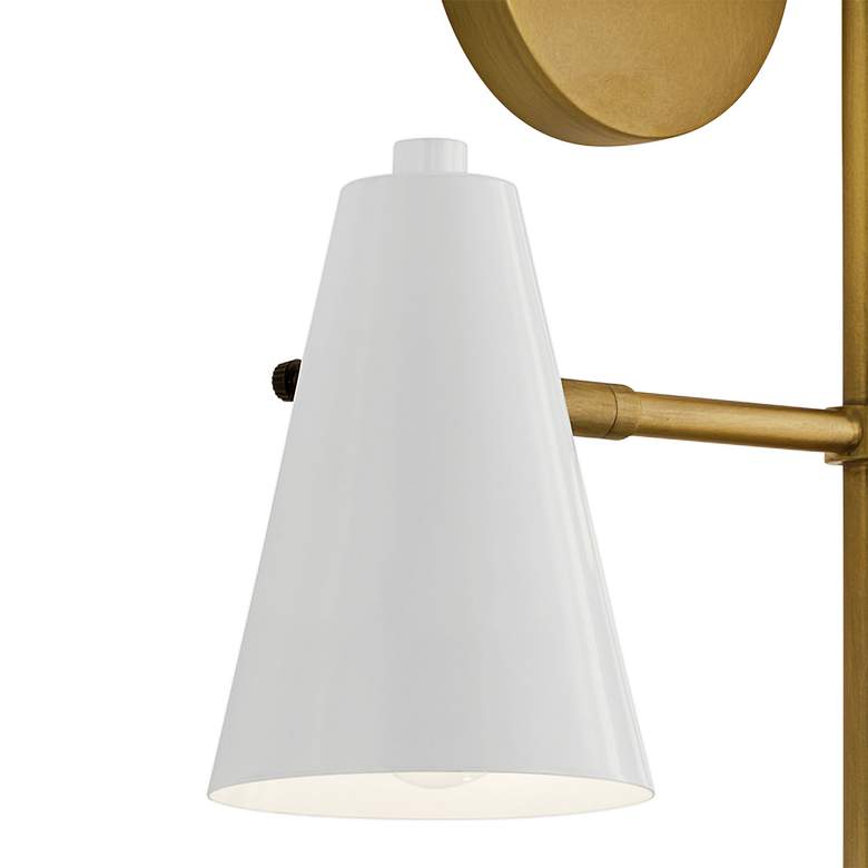 Image 2 Kichler Sylvia 30 1/2" High Gold and White Plug-In Wall Sconce more views