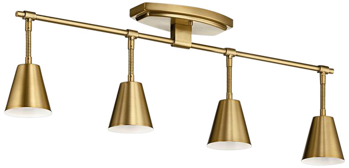 brushed brass track lighting