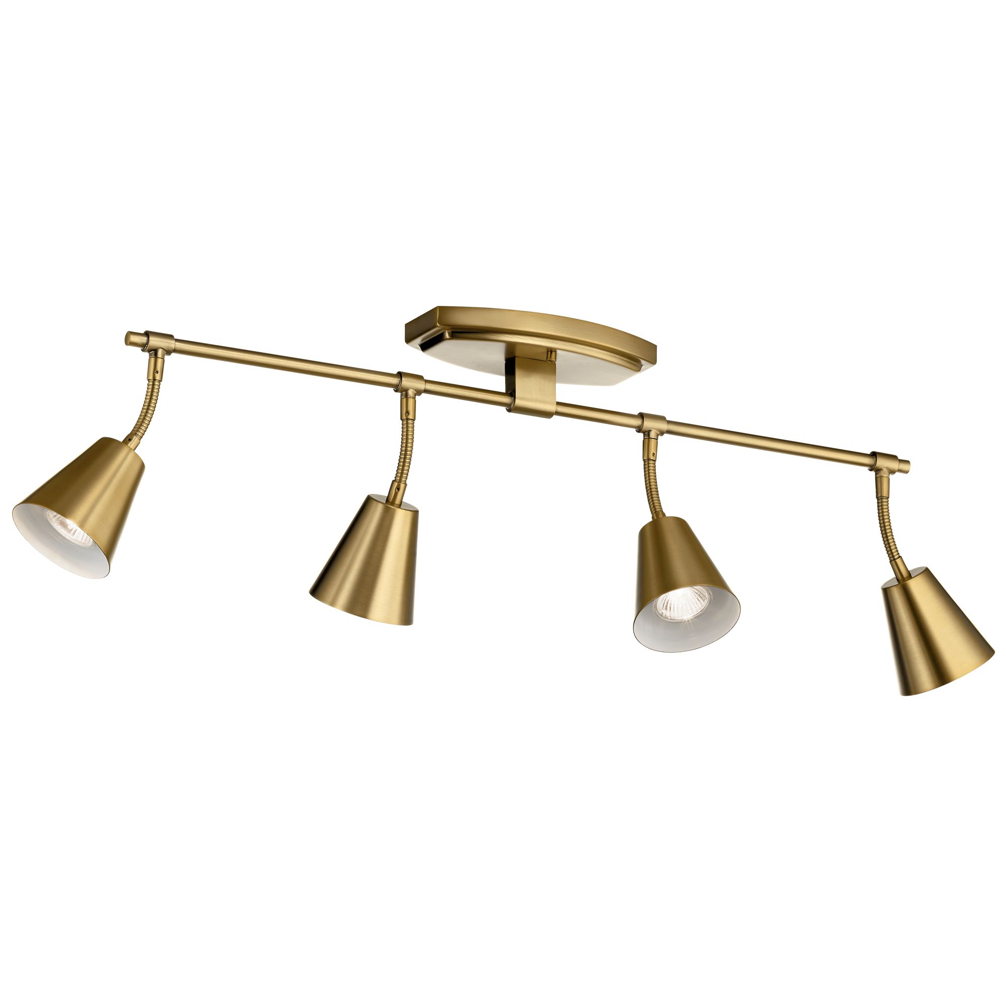 Image 4 Kichler Sylvia 4-Light Brushed Natural Brass Track Fixture more views
