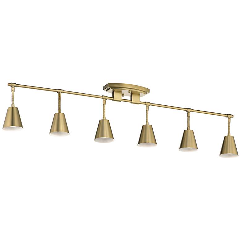 Image 1 Kichler Sylvia 45" Wide 6-Light Brushed Brass Track Ceiling Light
