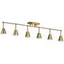 1_Kichler Sylvia 45" Wide 6-Light Brushed Brass Track Ceiling Light