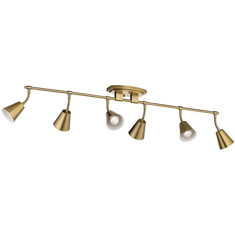 Image 3 Kichler Sylvia 45" Wide 6-Light Brushed Brass Track Ceiling Light more views