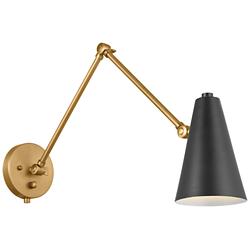 Kichler Sylvia 5 1/2" High Black and Brass Wall Sconce