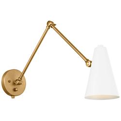 Kichler Sylvia 5 1/2" High White and Brass Wall Sconce