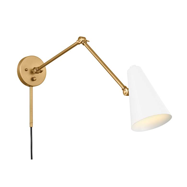 Image 5 Kichler Sylvia 5 1/2" High White and Brass Wall Sconce more views