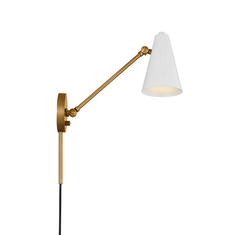 Image 4 Kichler Sylvia Natural Brass with White Adjustable Wall Lamp more views