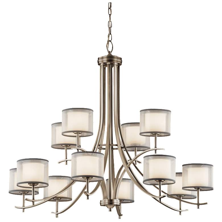 Image 1 Kichler Tallie 42" Wide 12-Light Shaded Tiered Chandelier