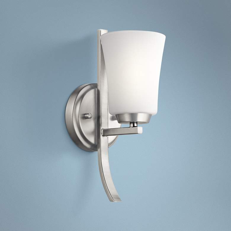 Image 1 Kichler Tao 12 1/2 inch High Brushed Nickel Wall Sconce