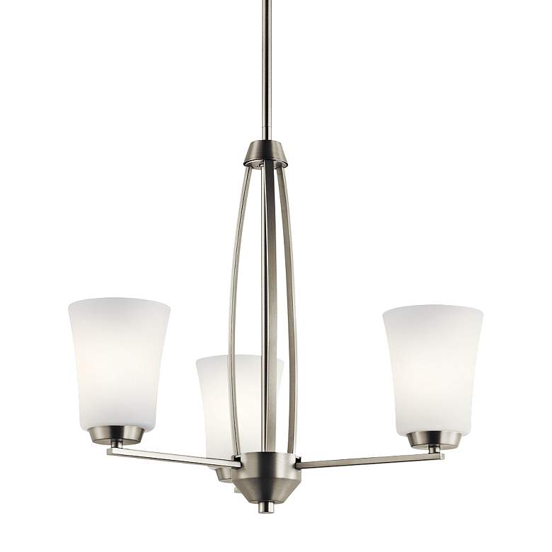 Image 1 Kichler Tao 21 3/4 inch Wide Brushed Nickel 3-Light Chandelier