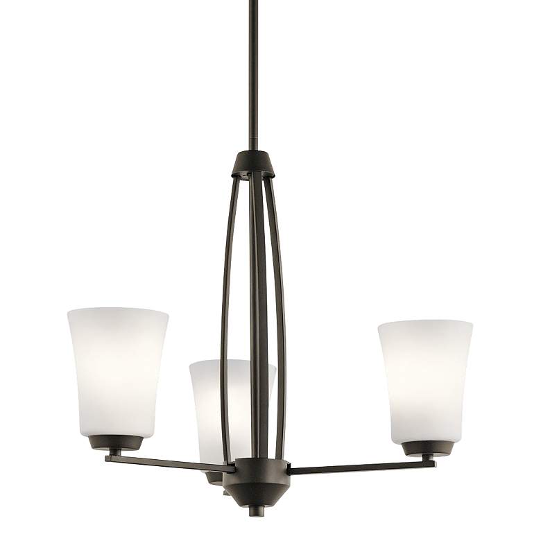 Image 1 Kichler Tao 21 3/4 inch Wide Oiled Bronze 3-Light Chandelier