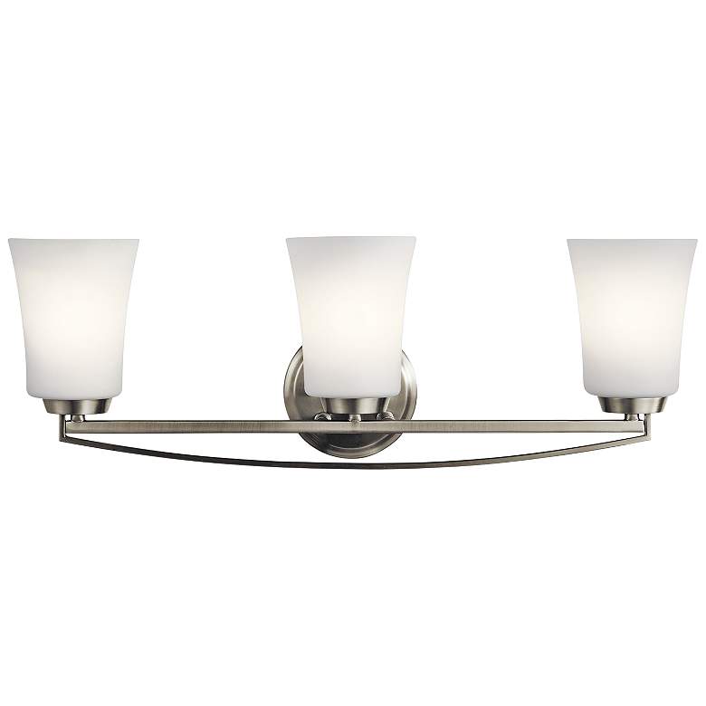 Image 1 Kichler Tao 24 1/4 inch Wide Brushed Nickel 3-Light Bath Light