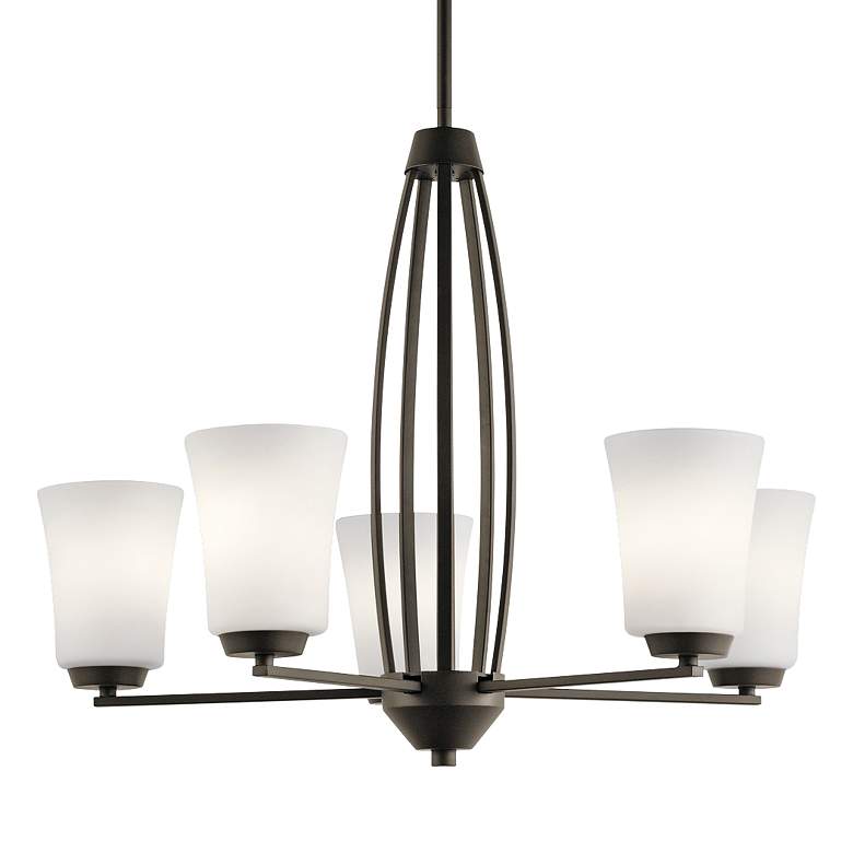 Image 1 Kichler Tao 25 1/4 inch Wide Oiled Bronze 5-Light Chandelier