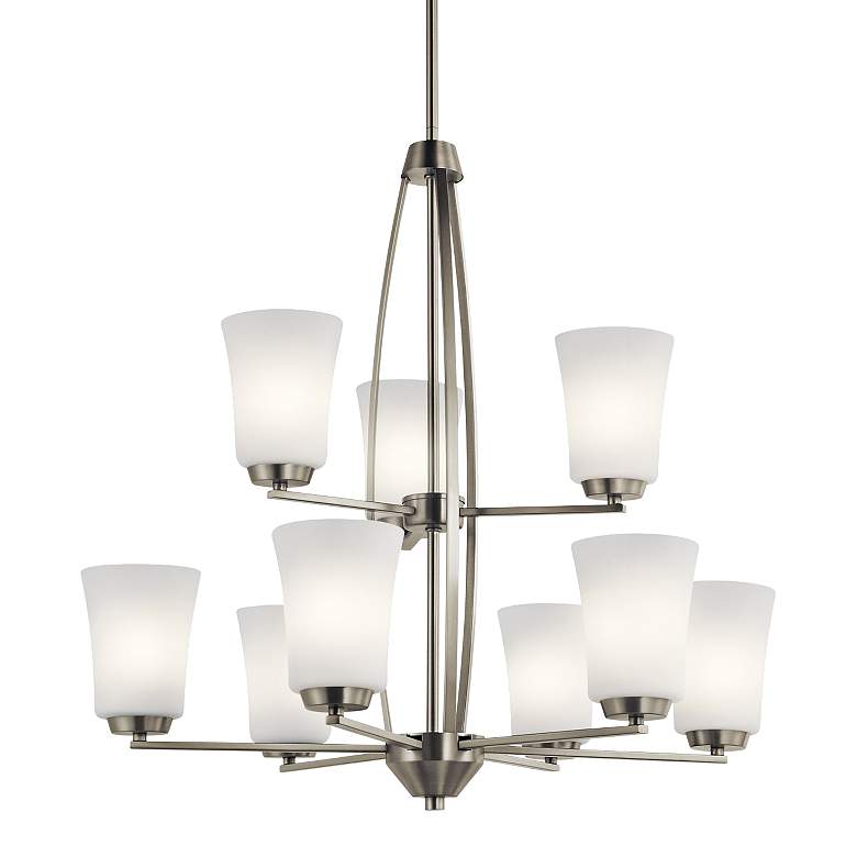 Image 1 Kichler Tao 26 1/2 inch Wide Brushed Nickel 9-Light Chandelier