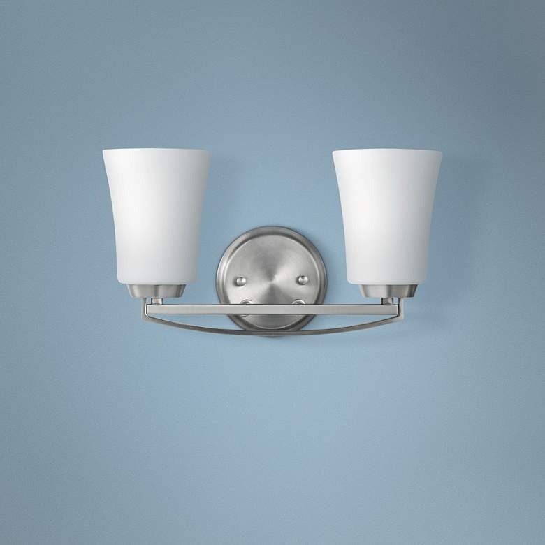 Image 1 Kichler Tao 8 inch High Brushed Nickel 2-Light Wall Sconce