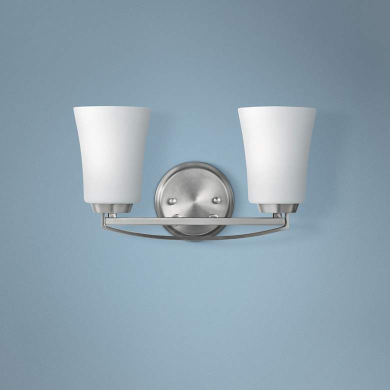 Image 1 Kichler Tao 8" High Brushed Nickel 2-Light Wall Sconce