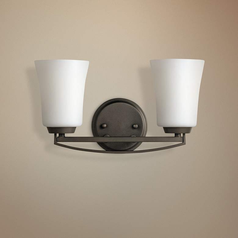 Image 1 Kichler Tao 8" High Olde Bronze 2-Light Wall Sconce