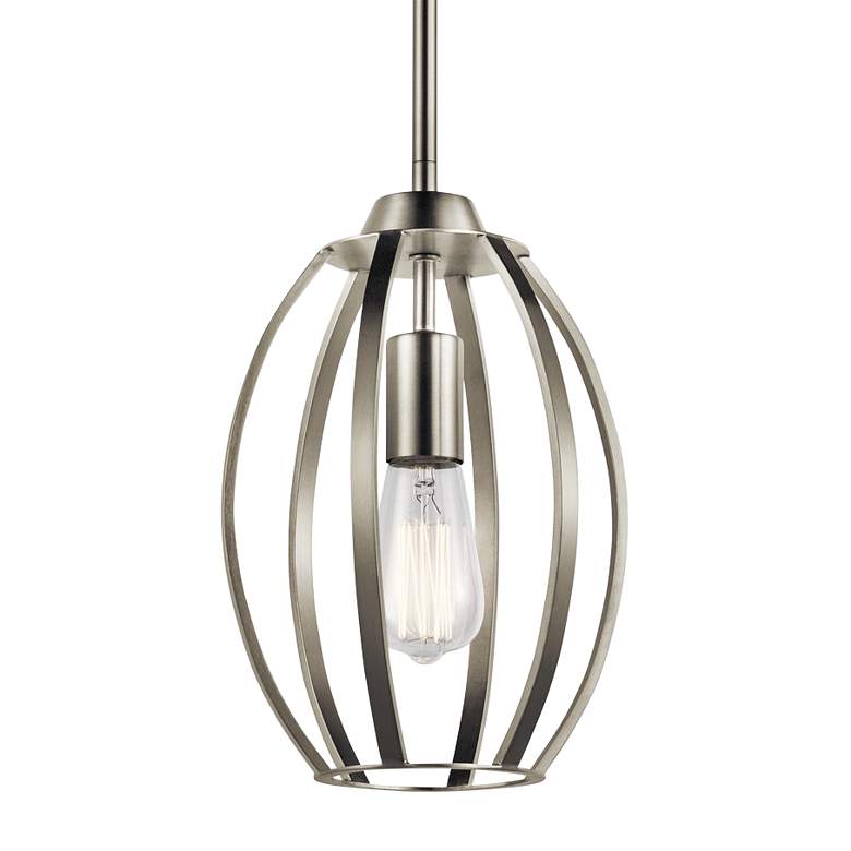 Image 1 Kichler Tao 8" Wide Open Gourd Brushed Nickel Mini Pendant