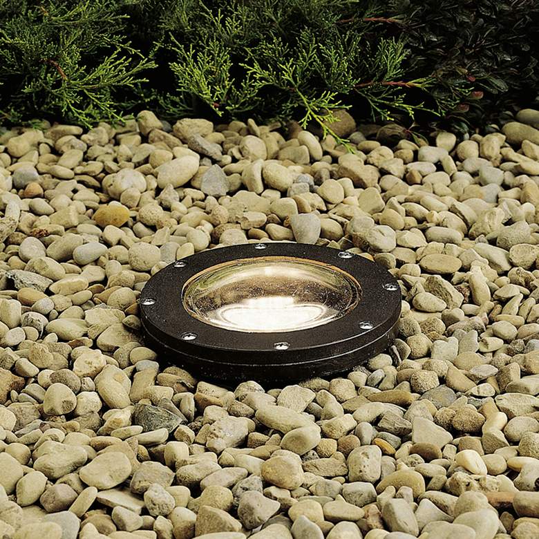 Image 1 Kichler Taos 7"W Architectural Bronze LED In-Ground Light