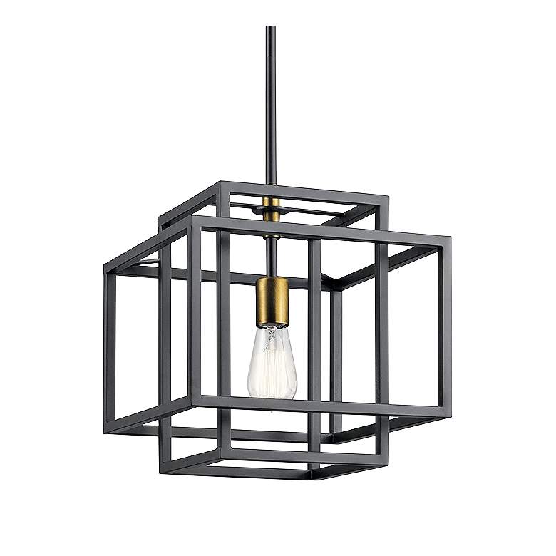 Image 1 Kichler Taubert 12" Wide Black Mini Pendant