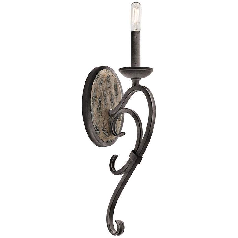 Image 1 Kichler Taulbee 18 inch High Weathered Zinc Wall Sconce
