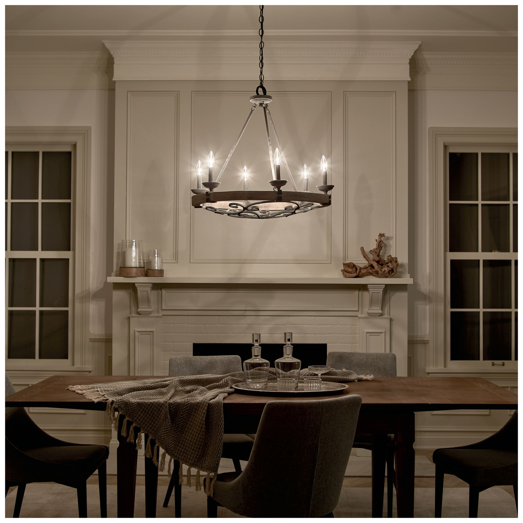 Image 6 Kichler Taulbee 28 1/2" Aged Zinc 6-Light Wagon Wheel Chandelier more views