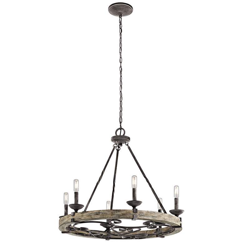 Image 3 Kichler Taulbee 28 1/2 inch Wide Aged Zinc 6-Light Chandelier more views