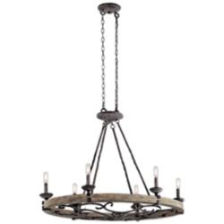 Kichler Taulbee 36" Wide Weathered Zinc 6-Light Chandelier