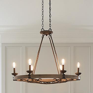 Kichler Taulbee 36" Wide Weathered Zinc 6-Light Chandelier