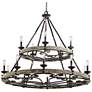 2_Kichler Taulbee 44" Wide 15-Light Aged Zinc Gray Wood Ring Chandelier