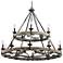 Kichler Taulbee 44" Wide 15-Light Aged Zinc Gray Wood Ring Chandelier