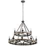 3_Kichler Taulbee 44" Wide 15-Light Aged Zinc Gray Wood Ring Chandelier more views
